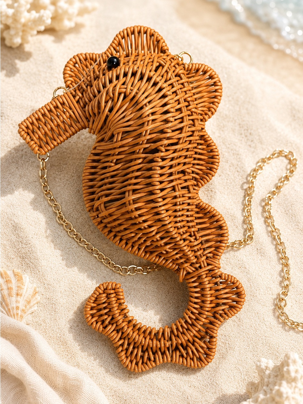 Tommy Bahama Seahorse Wicker Crossbody Bag Coastal Beach Purse